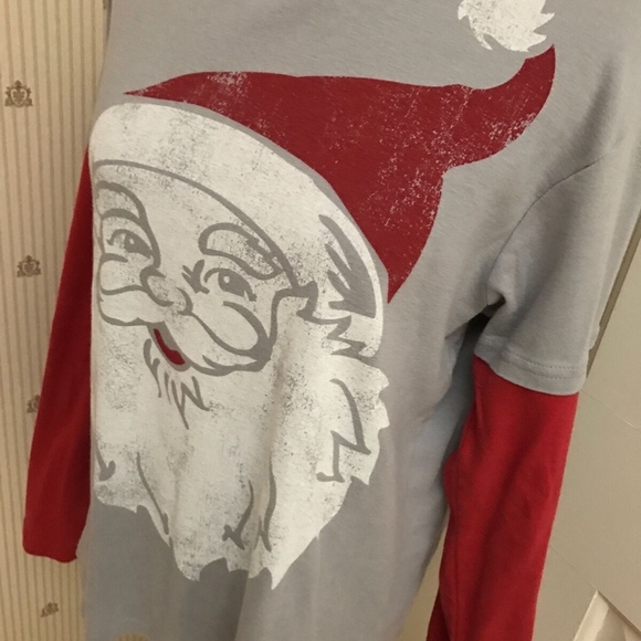 RETRO SANTA SCREEN PRINT LONG TEE GREEN 3 - Picture 5 of 6
